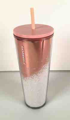 NEW STARBUCKS 2019 Rose Gold & Pink Cascading Snow Tumbler WINTER HOLIDAY Cup  - Sold on eBay Dec, 6th 2019 for $27.00
