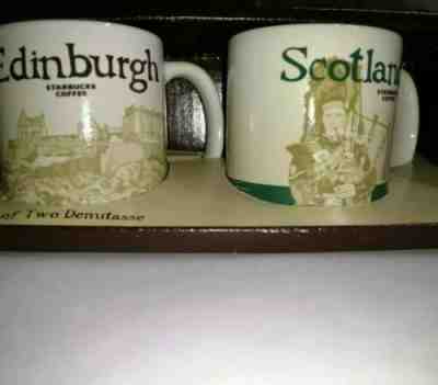 RARE Starbuck Coffee Set Of Two Demitasse Edinburgh And Scotland Mugs New In Box - Sold on eBay Dec, 6th 2019 for $34.95