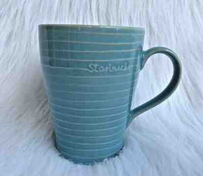 Light Blue Starbucks Coffee Company 2009 Stockholm 12oz Ribbed Striped Mug/Cup - Sold on eBay Dec, 6th 2019 for $17.99