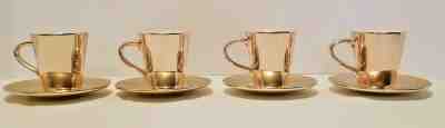 4 Sets Starbucks Coffee Shiny Gold Demitasse Espresso 3 Oz Cups & Saucers Set - Sold on eBay Dec, 5th 2019 for $22.40