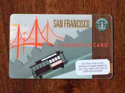 Starbucks Card 2009 San Francisco Trolley Car Limited Edition Old Logo - Sold on eBay Dec, 5th 2019 for $67.99
