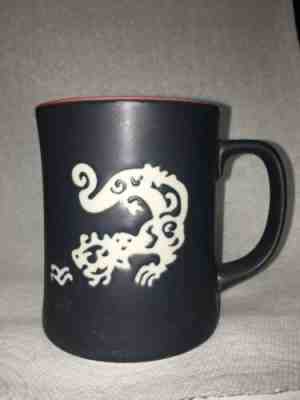 STARBUCKS KOMODO DRAGON MUG BLACK WITH RED INTERIOR 2011 NEW WITH BOX