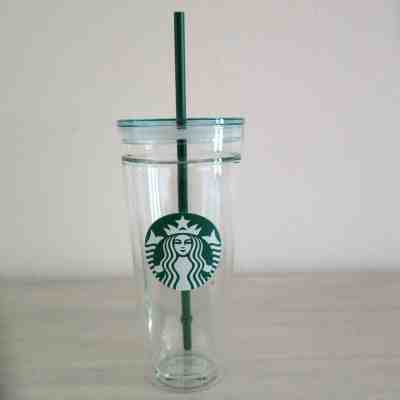 Starbucks Venti Clear Glass Double Wall Cold Cup Tumbler 20 oz Brand New Rare!! - Sold on eBay Dec, 11th 2019 for $68.43