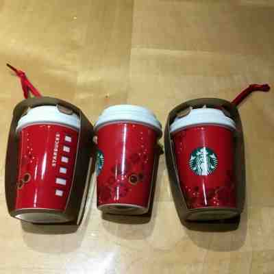 3-Pack Starbucks Red Christmas Holiday Mini Ceramic Cup Tree Ornament - Sold on eBay Dec, 11th 2019 for $26.60