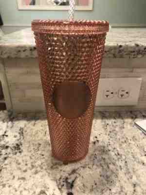 NEW Starbucks Venti Tumbler Summer 2019 IRIDESCENT JEWELED 24oz Rose Gold Pink - Sold on eBay Dec, 11th 2019 for $49.00