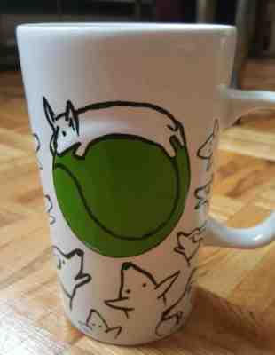 Starbucks 2015 Ceramic 16 0z Coffee Cup Mug Dogs Tennis Ball Green White - Sold on eBay Dec, 11th 2019 for $20.00
