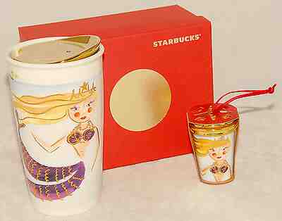 STARBUCKS - 2 pc - MERMAID SIREN TRAVELER TUMBLER & ORNAMENT - 2015 *BRAND NEW! - Sold on eBay Dec, 11th 2019 for $42.74