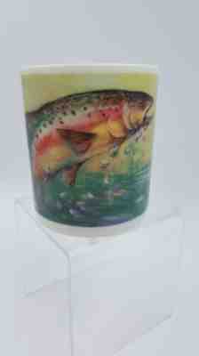 STARBUCKS COFFEE MUG CUP COLORFUL CERAMIC RAINBOW TROUT FISHING 1997 VINTAGE  - Sold on eBay Dec, 11th 2019 for $24.95