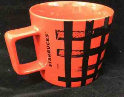 Starbucks 2016 Christmas Mug Black Red Scotch Plaid Squared Handle Holiday - Sold on eBay Dec, 11th 2019 for $18.00