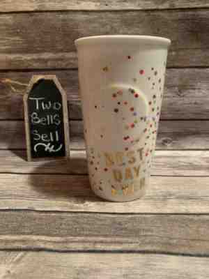 Starbucks 10oz BEST DAY EVER 2015 Ceramic Travel Mug Tumbler with Lid Cup - Sold on eBay Dec, 11th 2019 for $23.00