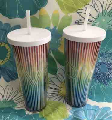 STARBUCKS 2019 COLD CUP LOVE RAINBOW PRIDE RED YELLOW BLUE TUMBLER 24 fl. oz NEW - Sold on eBay Dec, 11th 2019 for $23.00
