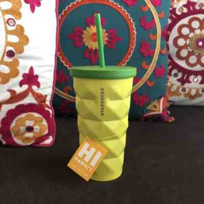New Starbucks Hawaii 2016 Pineapple Grande 16 oz. Metal Tumbler Cold CUP - Sold on eBay Dec, 11th 2019 for $35.18