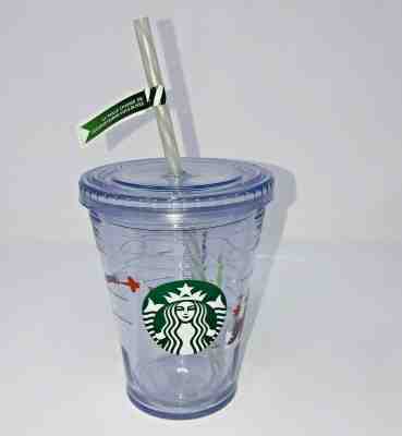 Starbucks Cold Cup Tumbler 12 oz Holiday Christmas 2011 Color Changing Straw New - Sold on eBay Dec, 11th 2019 for $22.99