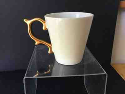 STARBUCKS Teavana Rococo Handle Tea Coffee Mug 2015 White With gold Handle 12 Oz - Sold on eBay Dec, 11th 2019 for $18.00