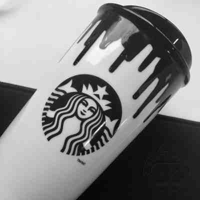 2014 ( BAND OF OUTSIDERS x STARBUCKS ) 12oz Ceramic Coffee Mug HasLID Black Drip - Sold on eBay Dec, 11th 2019 for $24.00