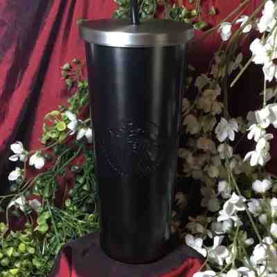 Starbucks Matte Black Tumbler Venti 24oz Stainless Steel Cup - Limited - NEW - Sold on eBay Dec, 11th 2019 for $25.00