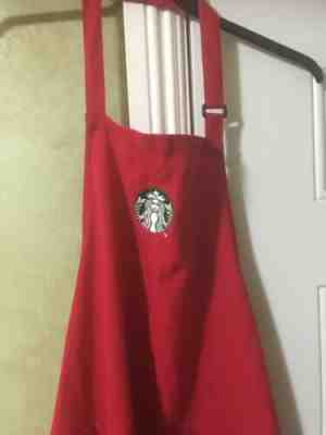 Starbucks Coffee Barista Red Apron Holiday Seasonal Authentic Worn Gently Used - Sold on eBay Dec, 11th 2019 for $19.99