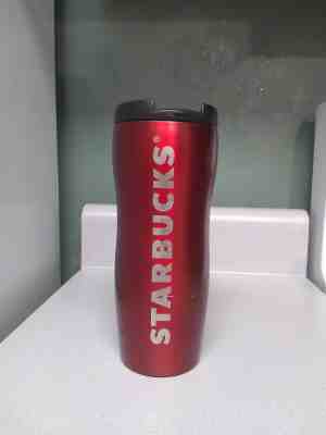 Starbucks Red Metallic Stainless Steel Insulated Tumbler 12 oz  2003 Travel Mug - Sold on eBay Dec, 11th 2019 for $19.99