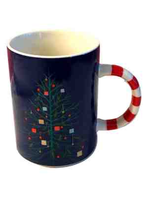 Starbucks 2018 Christmas Holiday Tree Blue Mug * Candy Cane Handle * 12 oz NEW - Sold on eBay Dec, 12th 2019 for $18.49