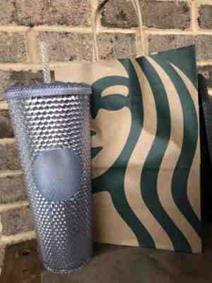 WINTER CHRISTMAS 2019 STARBUCKS PLATINUM BLING STUDDED TUMBLER CUP - Sold on eBay Dec, 12th 2019 for $16.50