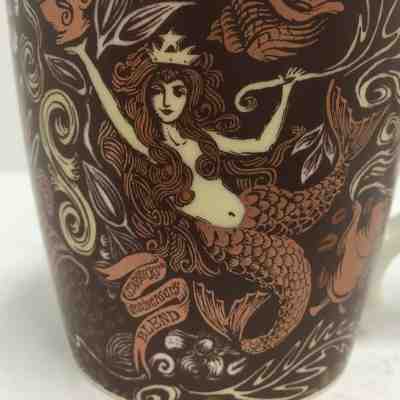 Starbucks Anniversary Mug 2009 Copper Brown Mermaid Siren Bone China 12 oz EUC - Sold on eBay Dec, 12th 2019 for $15.99