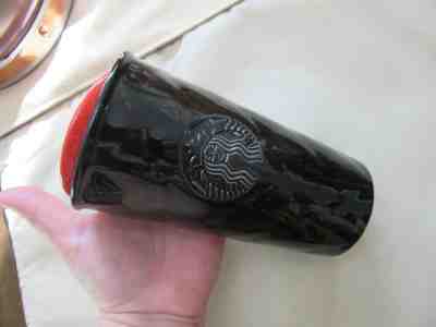 2015 Starbucks Ceramic hot Tumbler 10 oz . Red, Black - Sold on eBay Dec, 12th 2019 for $23.99
