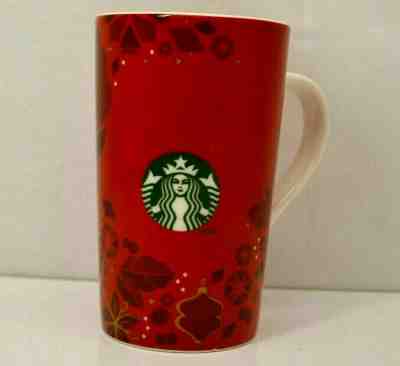 Starbucks 2013 Tall 16 oz Ceramic Christmas Holiday Mug Siren Logo w/ Red & Gold - Sold on eBay Dec, 12th 2019 for $17.97