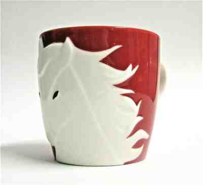 RARE Starbucks Coffee Red Embossed White Horse Mug Japan Limited New Year Zodiac - Sold on eBay Dec, 12th 2019 for $46.00