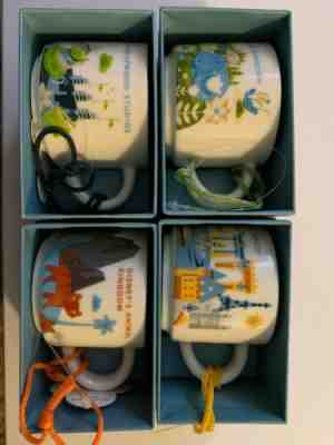 New Disney World Starbucks 2" Ceramic Mug Ornaments Complete Set of 4 Parks - Sold on eBay Dec, 12th 2019 for $51.99