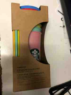 Deadstock Starbucks Colour Changing Reusable Cold Cups Pack Of 5 W/Lids & Straws - Sold on eBay Dec, 12th 2019 for $85.00