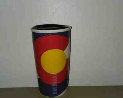 NWT Colorado Flag STARBUCKS Travel Coffee Cup Mug Tumbler Double Wall Ceramic  - Sold on eBay Dec, 12th 2019 for $18.99