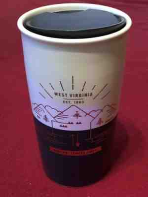 Starbucks West Virginia DW Double Wall Tea Coffee Cup Mug Tumbler w/ Lid RARE - Sold on eBay Dec, 12th 2019 for $29.99