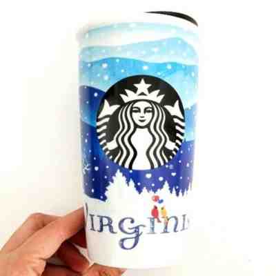 Starbucks 2016 VIRGINIA Mug Travel Tumbler Lid 12 oz Ceramic Local Collection EC - Sold on eBay Dec, 12th 2019 for $25.50