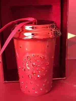 NEW Starbucks 2015 RED Swarovski Xmas Christmas ornament NEW! - Sold on eBay Dec, 12th 2019 for $29.99