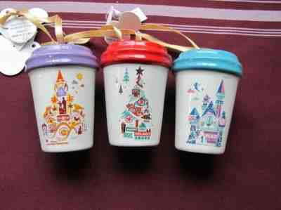 STARBUCKS 2019 CALIFORNIA ADVENTURE DISNEYLAND CUP ORNAMENTS - SET OF THREE NEW - Sold on eBay Dec, 12th 2019 for $59.00