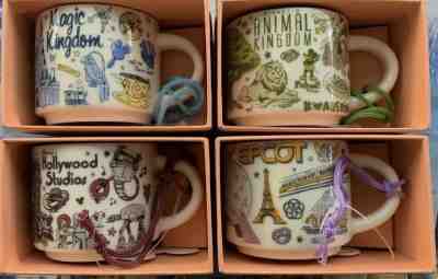 Disney World Parks Starbucks Been There Coffee Mug Ornament Set AK MK HS & Epcot - Sold on eBay Dec, 12th 2019 for $81.99