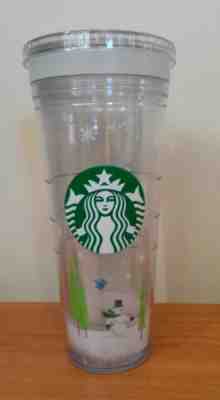 Starbucks Clear 24 oz Winter Snowman Tumbler - Sold on eBay Dec, 12th 2019 for $17.95