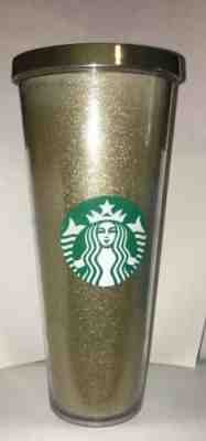 Starbucks Gold Glitter Summer Cold Coffee Cup Insulated Tumbler Venti Size 24 oz - Sold on eBay Dec, 11th 2019 for $18.99