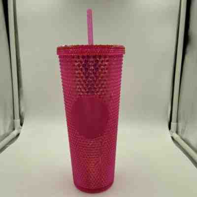 Starbucks Neon Hot Pink Studded Cold Cup Tumbler Holiday 2019 New With FLAW - Sold on eBay Dec, 11th 2019 for $20.50