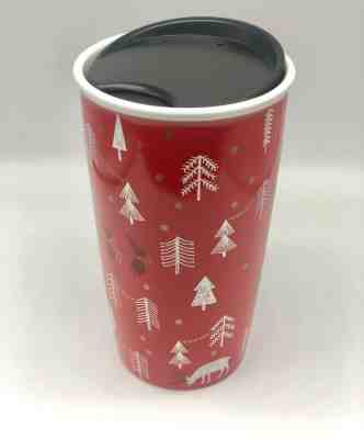 Starbucks Holiday Tumbler Ceramic Red Christmas Mug Reusable Cup Tumbler 12 oz - Sold on eBay Dec, 11th 2019 for $22.99