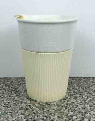 Starbucks 2013 Ceramic Coffee Travel Cup Mug Tumbler Silicone Sleeve Grip 8oz - Sold on eBay Dec, 11th 2019 for $21.95