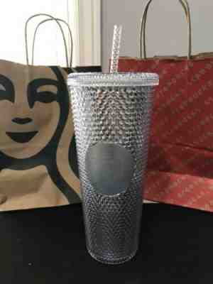 Holiday Starbucks 2019 Venti Bling Platinum/silver Studded Tumbler Cup - Sold on eBay Dec, 11th 2019 for $30.00