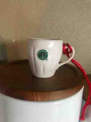 Hard To Find! 2003 Starbucks Pleated White Mug Cup Ornament Christmas Holiday - Sold on eBay Dec, 11th 2019 for $15.00