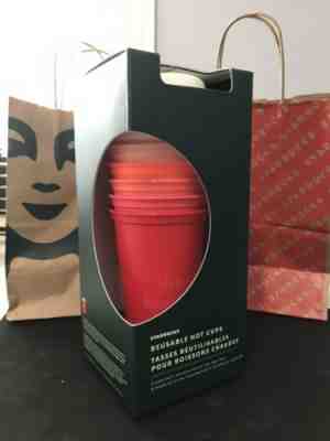 Starbucks Holiday 2019 6 Pack of Reusable Hot Cups With Lids - Sold on eBay Dec, 11th 2019 for $20.00