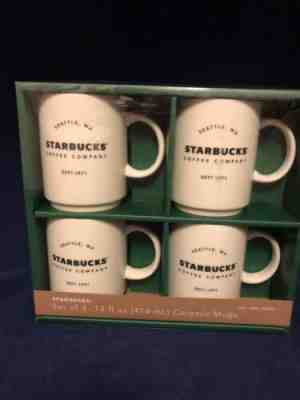 Starbucks Coffee Company 14 OZ Ceramic Mugs Gift Set - 4 Pack NIB - Sold on eBay Dec, 11th 2019 for $15.99
