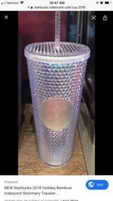 Winter Christmas 2019 Starbucks Platinum Bling Studded Tumbler Cup 24oz Holiday - Sold on eBay Dec, 11th 2019 for $27.99