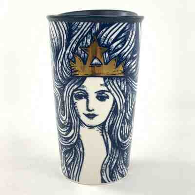 Starbucks 2016 Anniversary Gold Crown Mermaid Tumbler 12oz Mug with Lid - Sold on eBay Dec, 11th 2019 for $34.99