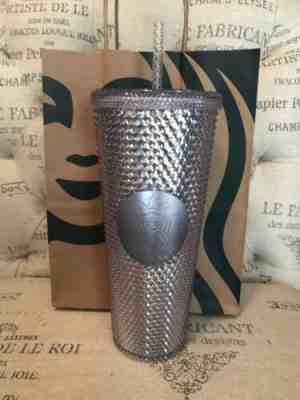 NEW! Winter Holiday Starbucks 2019 Venti Studded Bling Platinum Cold Cup Tumbler - Sold on eBay Dec, 11th 2019 for $19.99