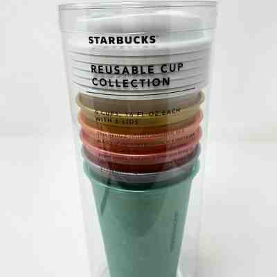 NEW Starbucks Reusable Cup Collection 6 x 16 FL OZ Cups Limited Edition Holiday  - Sold on eBay Dec, 10th 2019 for $27.99