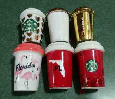 Starbucks Christmas Ornament - Lot of 6 different coffee cup ornaments FREE SHIP - Sold on eBay Dec, 10th 2019 for $26.50